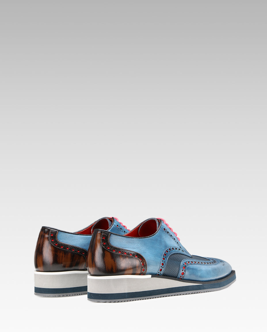 Saxton Wingtip Brogues - Blue Airflexlite