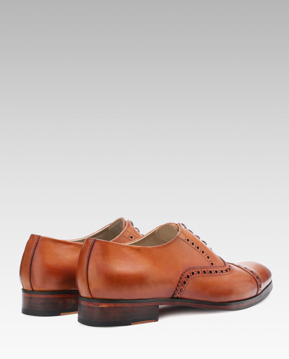 The Vienna Toecap Oxfords In Tan
