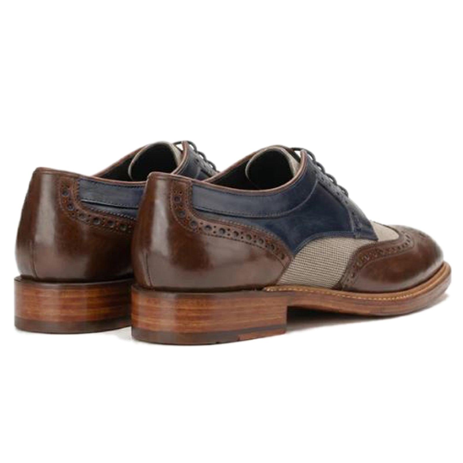 Draz Goodyear Welted Wingtip Brogues in Blue-Brown