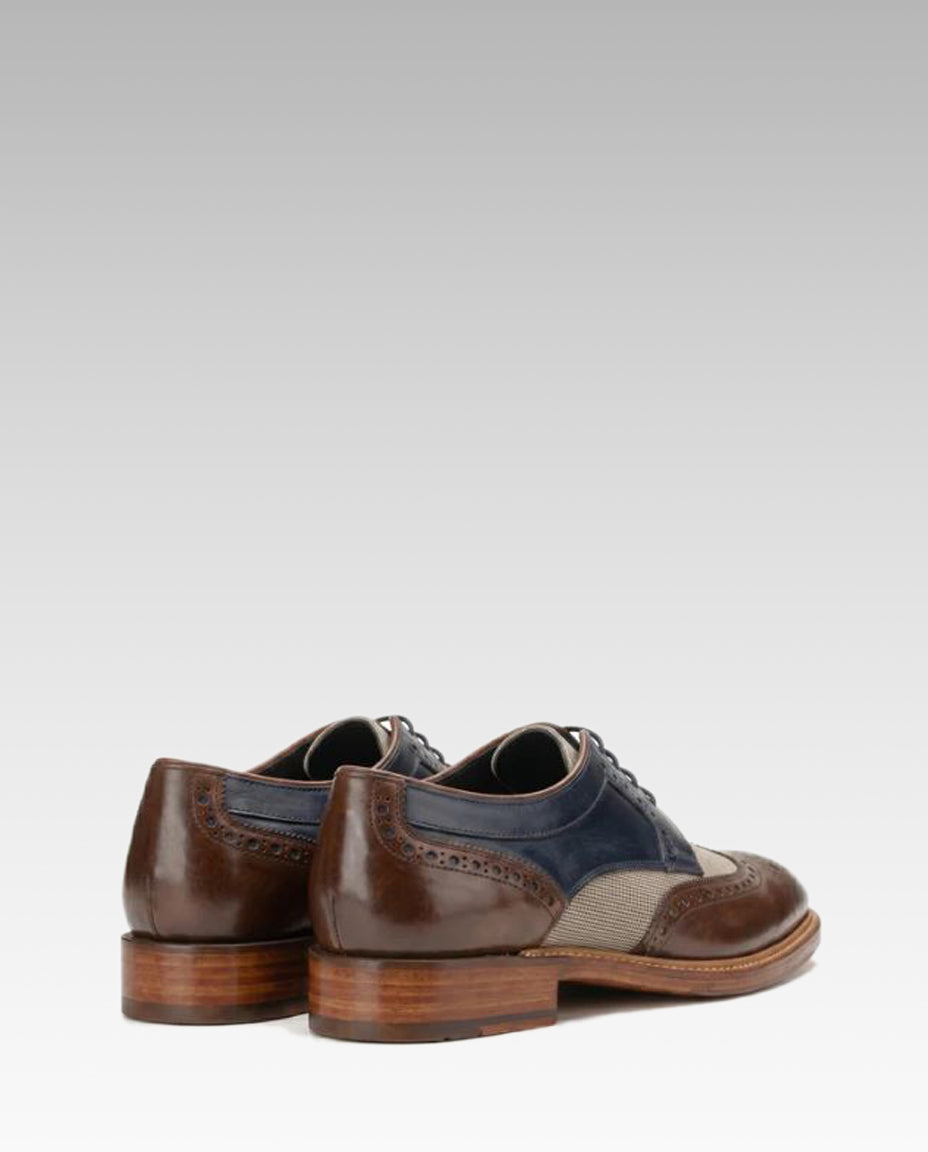 Draz Goodyear Welted Wingtip Brogues in Blue-Brown