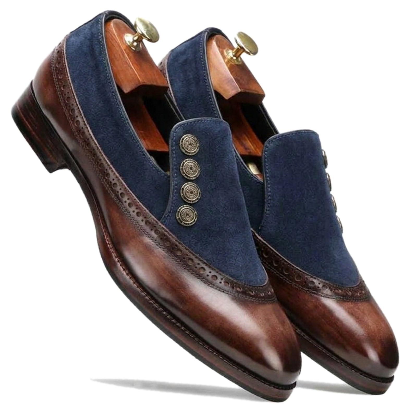 Nimbus Slipons in Brown-Blue