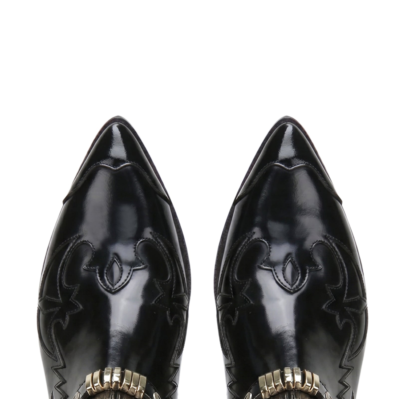 Santiago Goodyear Welted Cowboy Boots in Black with Cuban Heel