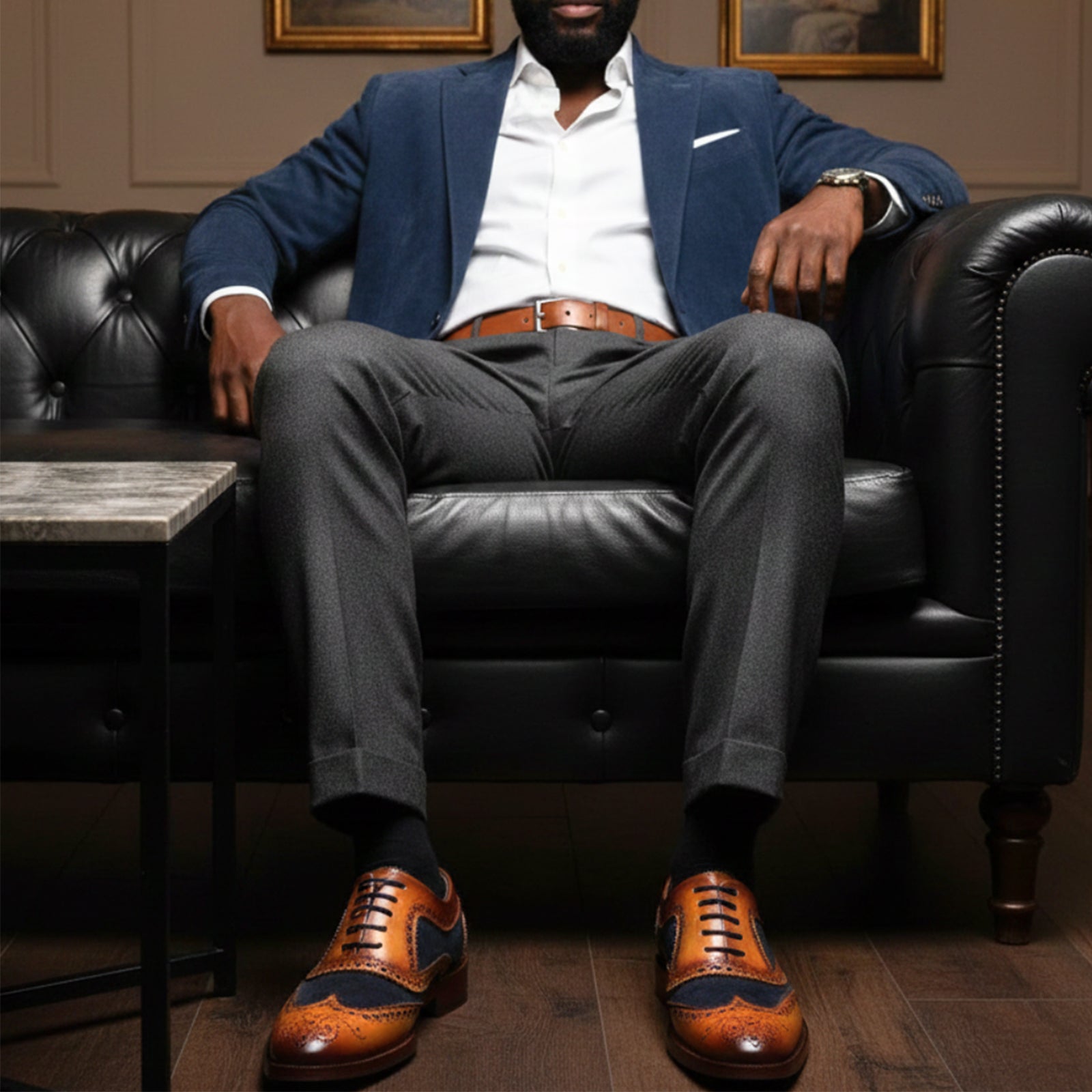 London Brogues · Tan-Blue
