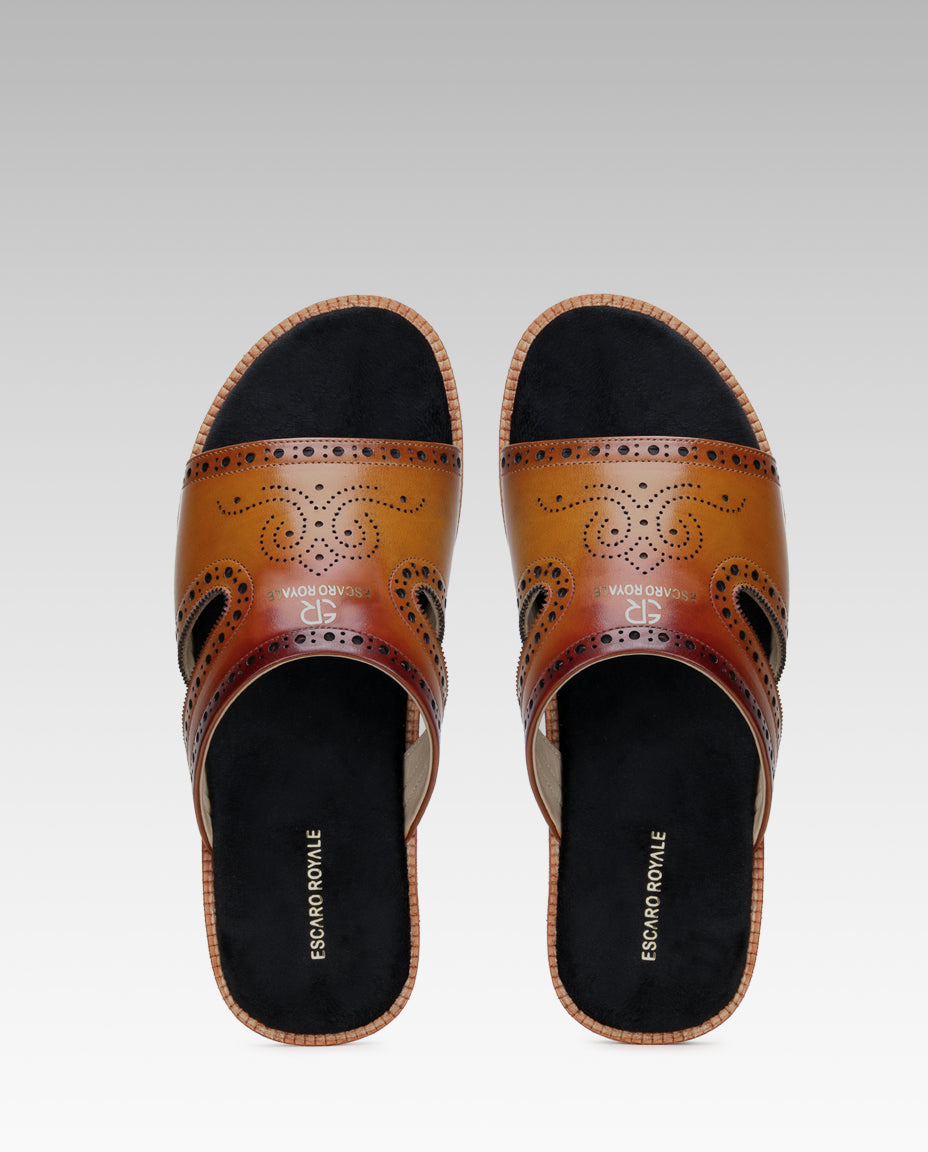 The Windsor Hand Patina Leather Slippers