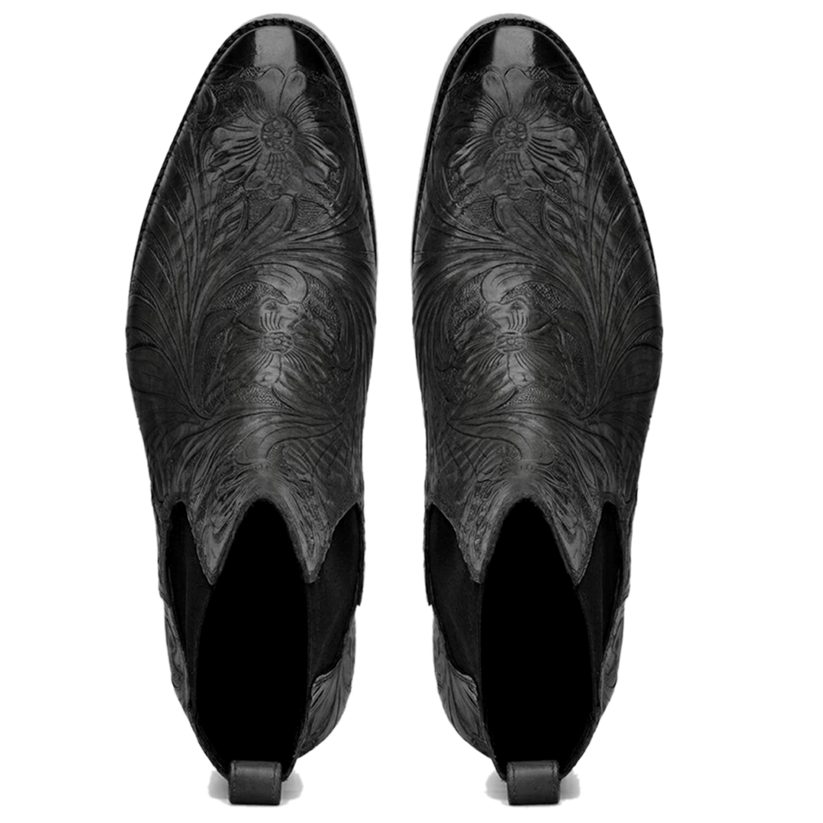 Florentine Handtooled Chelsea Boot In Black