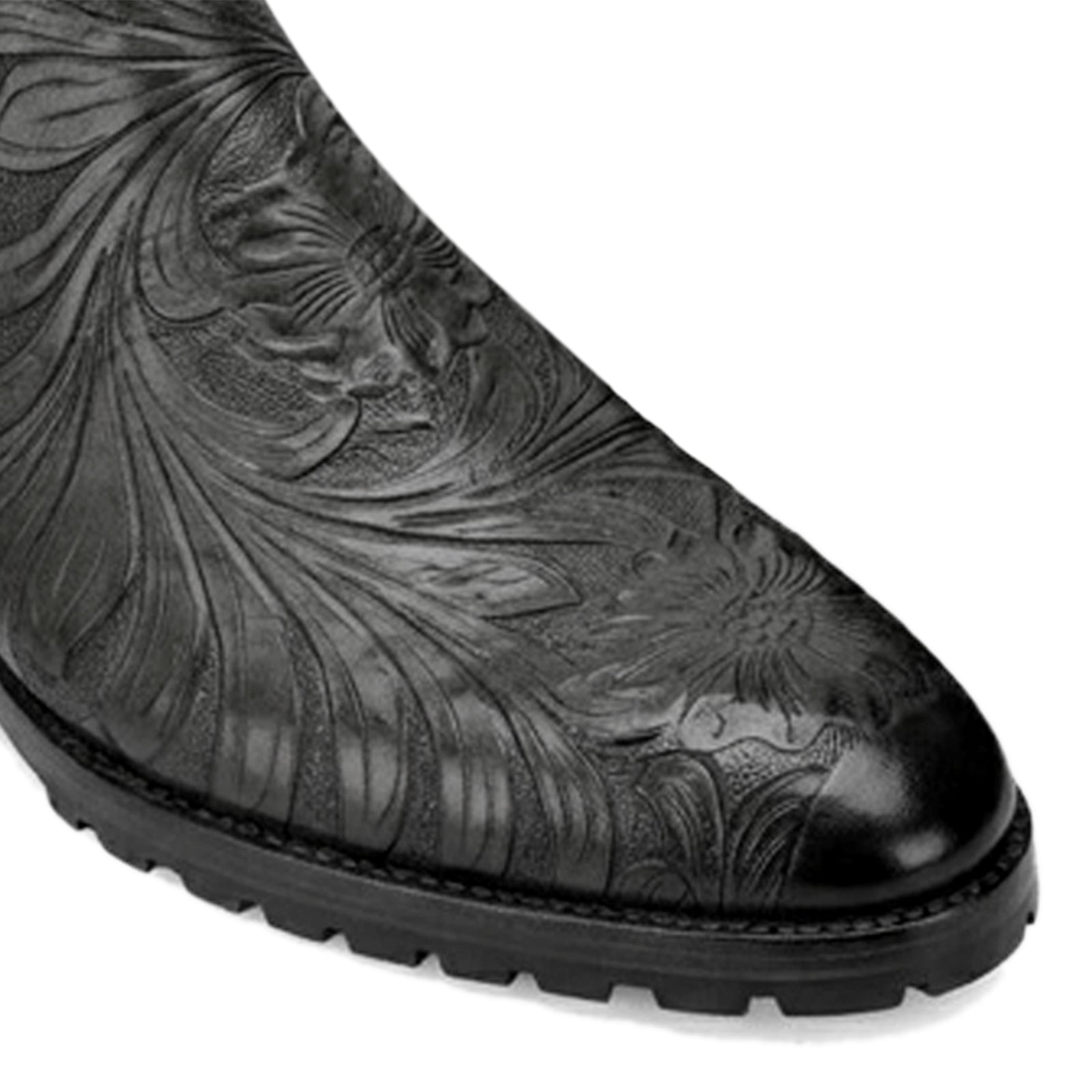 Florentine Handtooled Chelsea Boot In Black