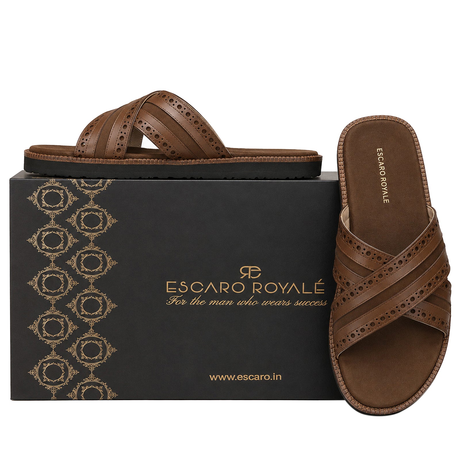 The Veneto Crossband Sliders in  Brown