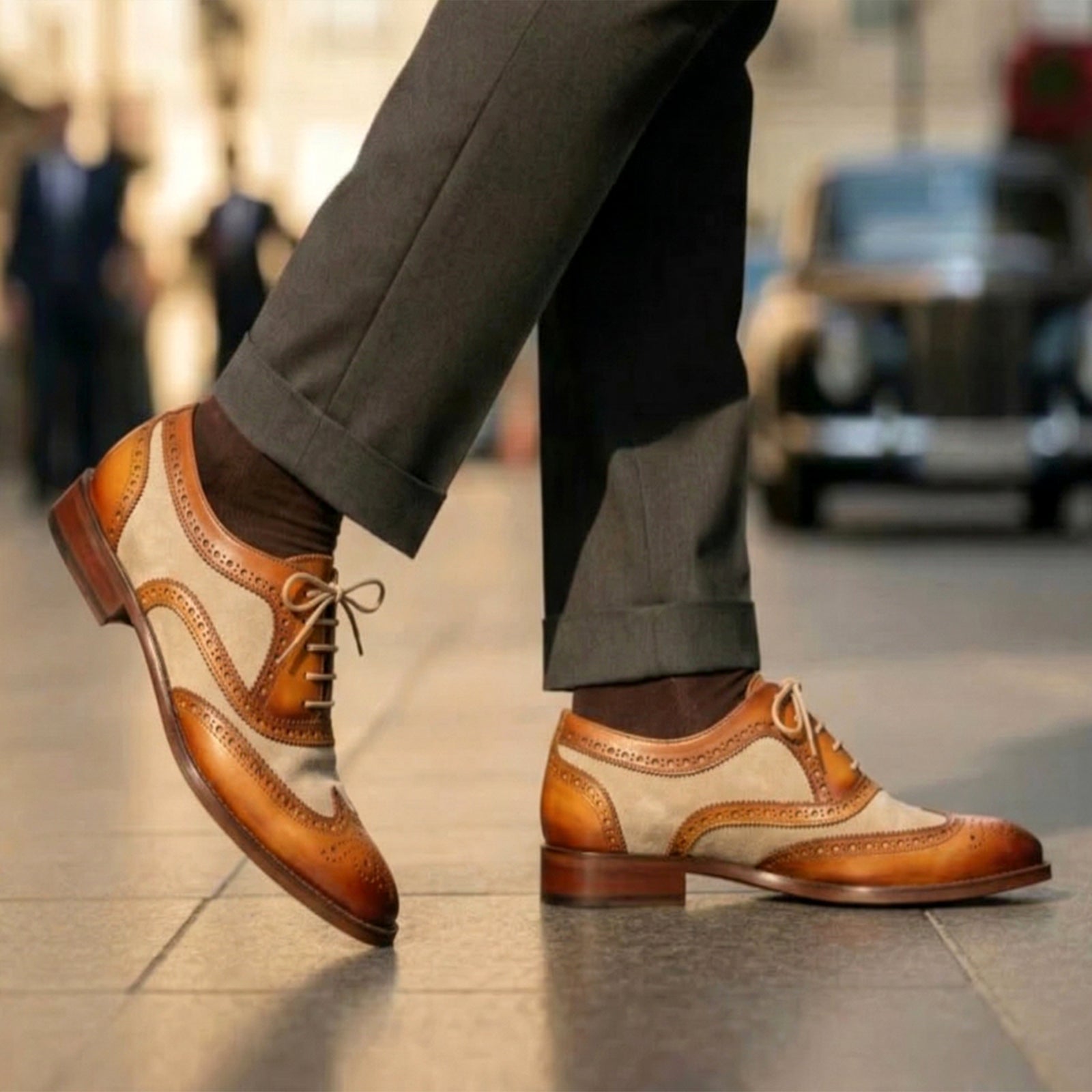 TanBeige Wingtip London Brogues