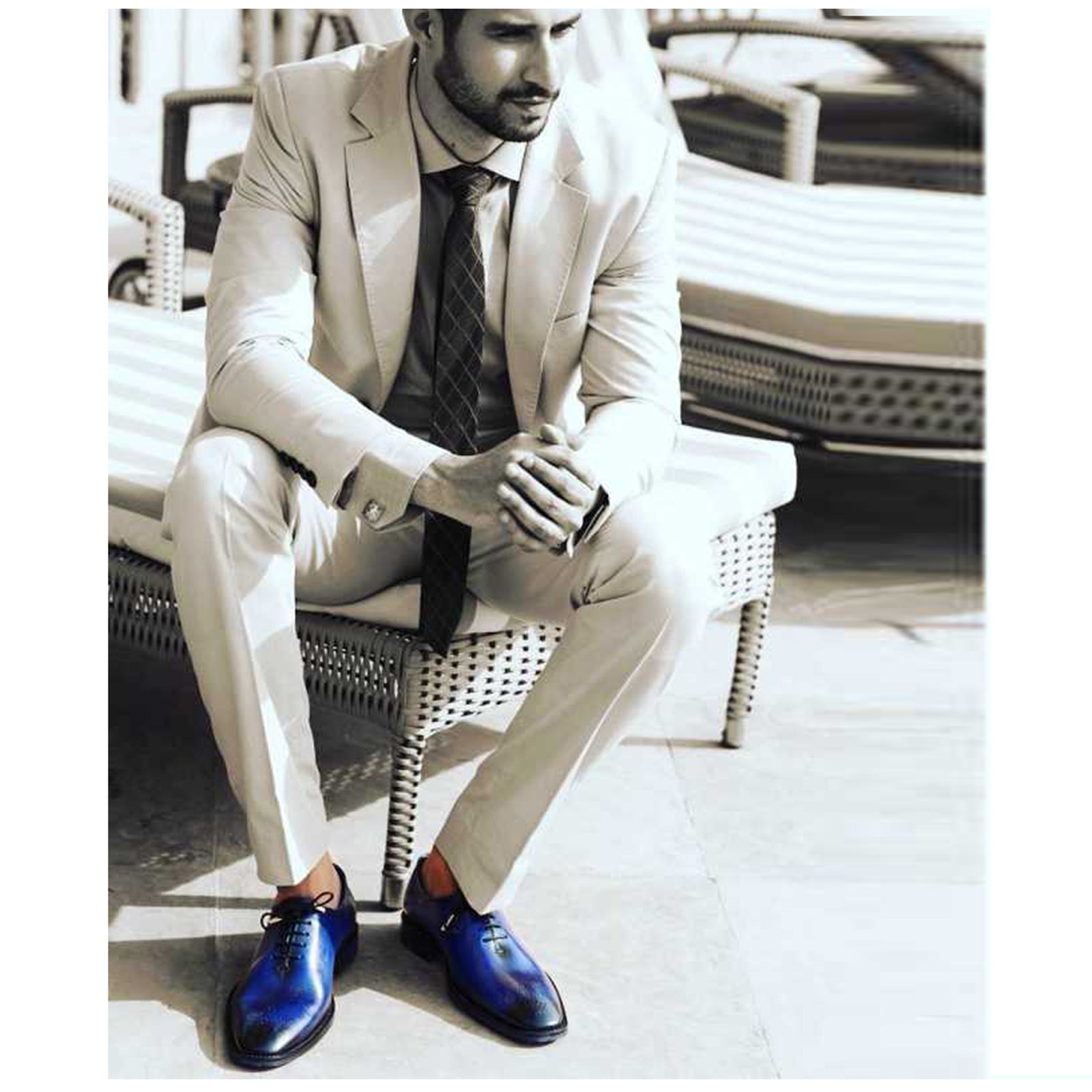 Blue Medallion Wholecut Oxfords