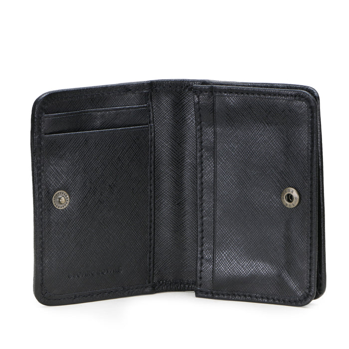 LUCAS Croco-Embossed Hand-Painted Leather Bi-Fold Wallet