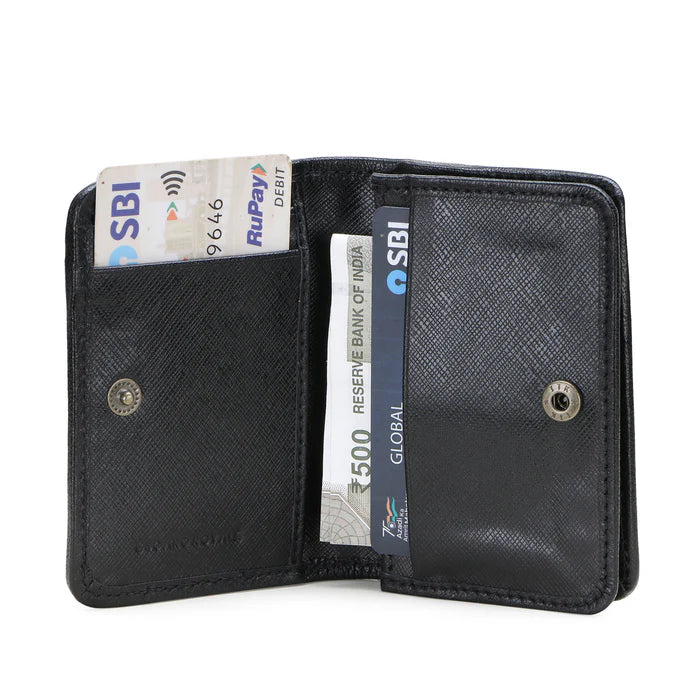 LUCAS Croco-Embossed Hand-Painted Leather Bi-Fold Wallet