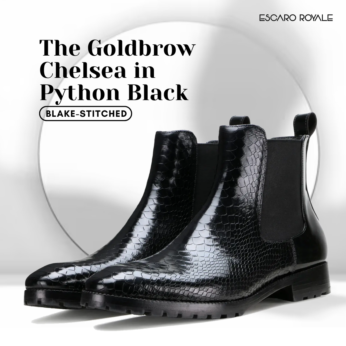 Blake Guillory Python Escaro Royale Blake Stitched Goldbrow Python Chelsea Boots
