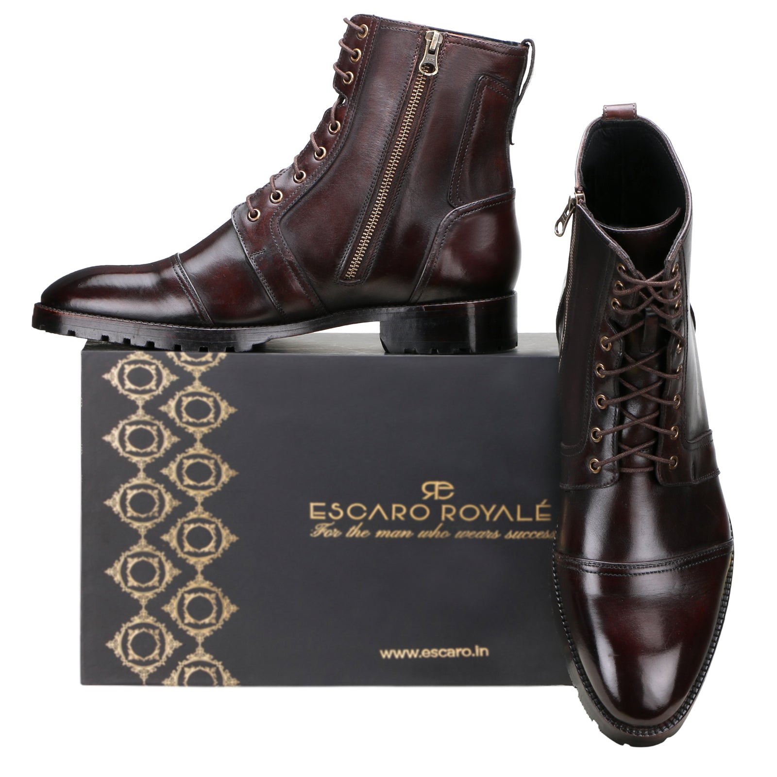 Blackthorne Toecap Lace-Up Boots in Brown