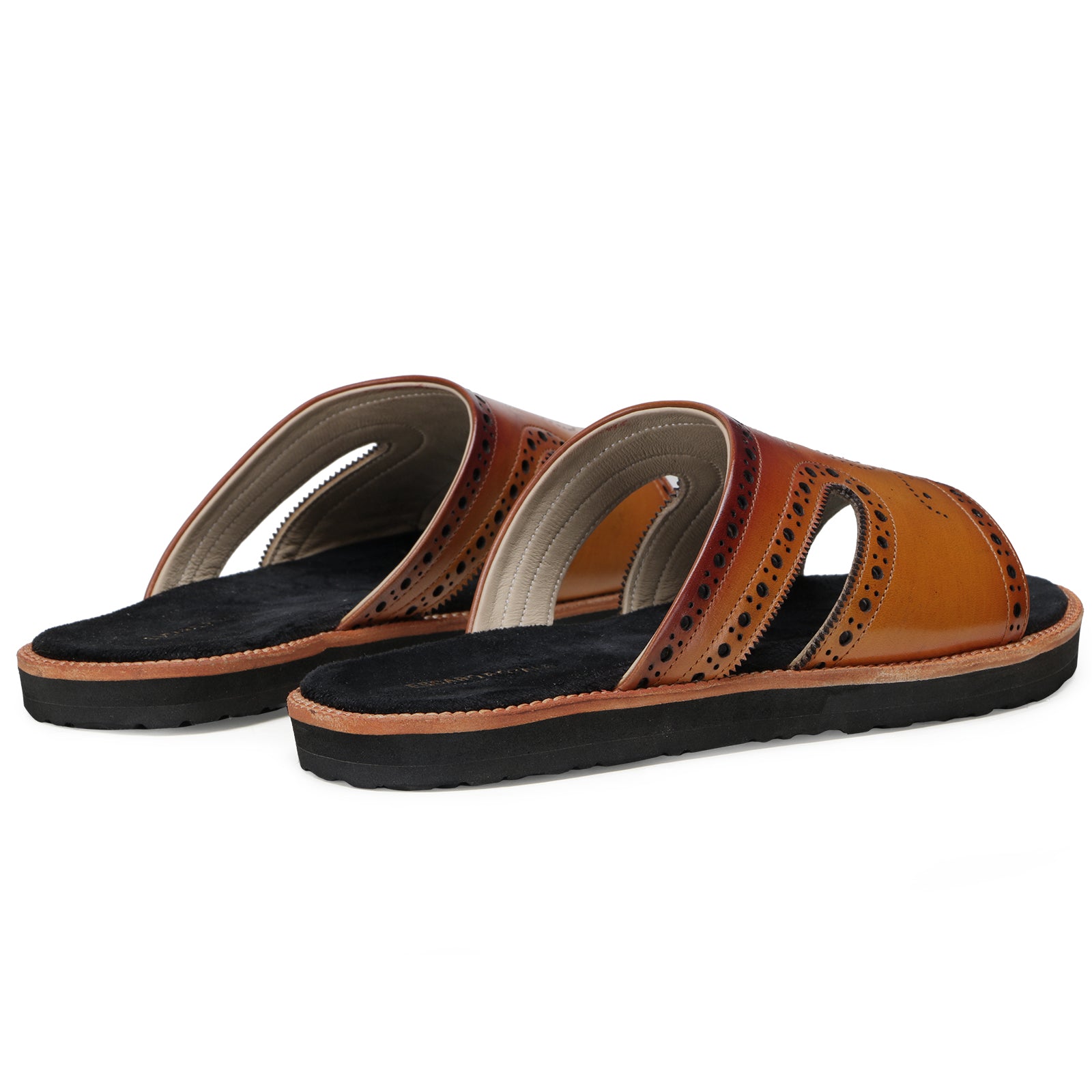 The Windsor Hand Patina Leather Slippers
