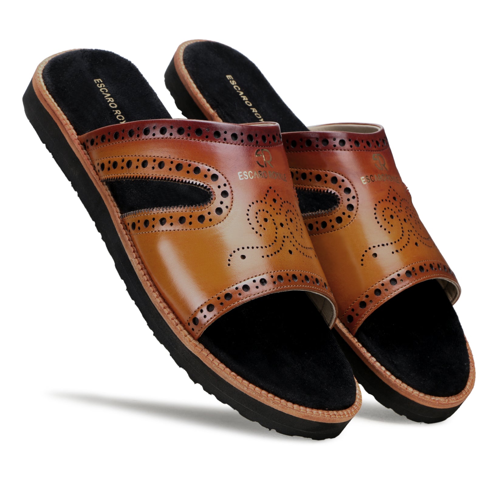 The Windsor Hand Patina Leather Slippers