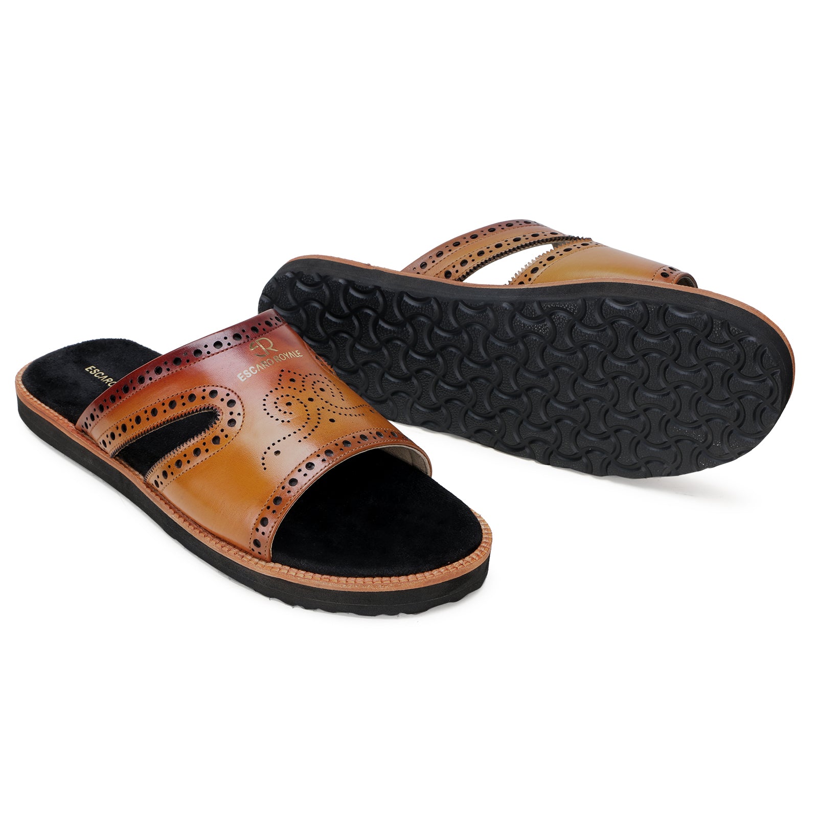 The Windsor Hand Patina Leather Slippers
