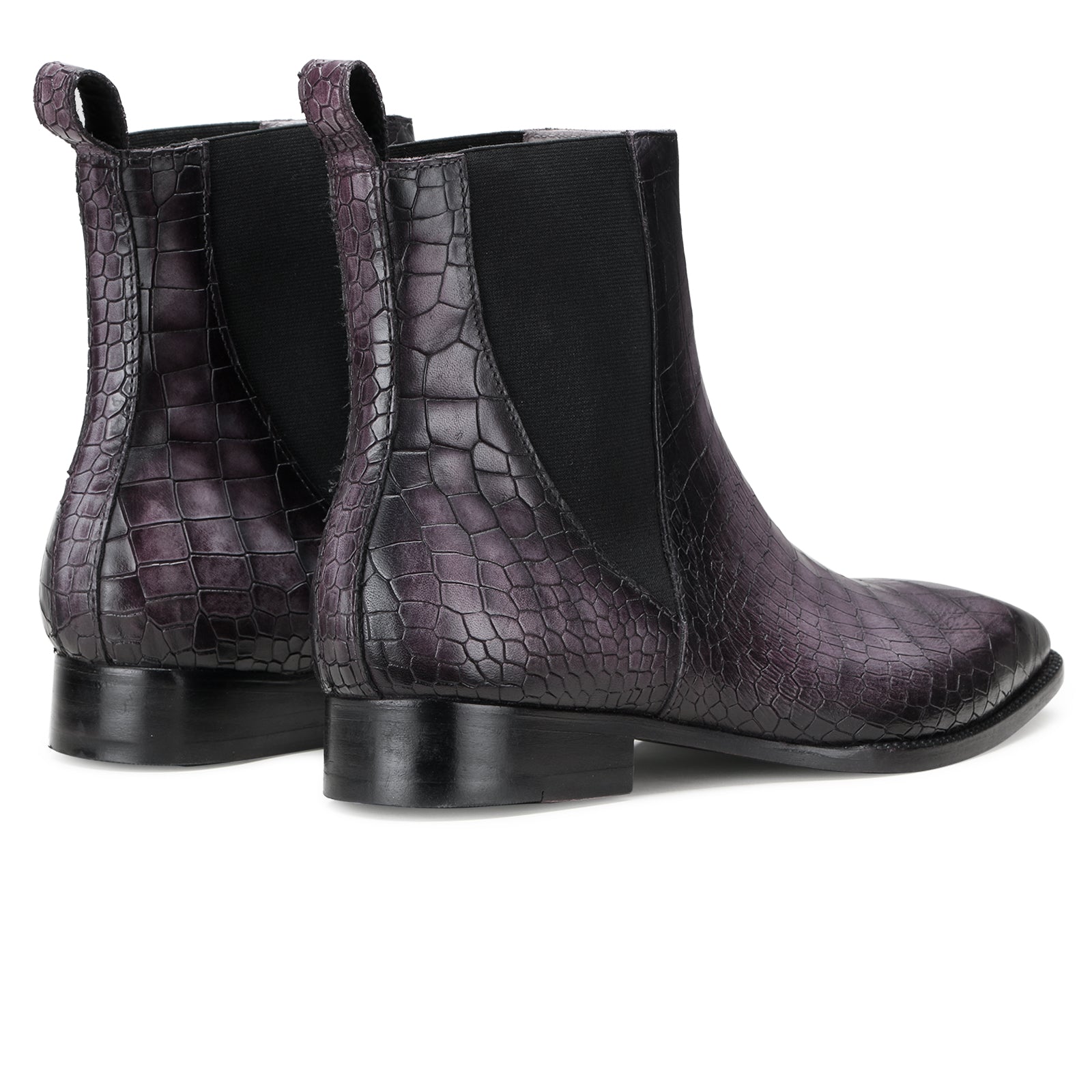 Imperial Noir Croc Chelsea Boot In Grey