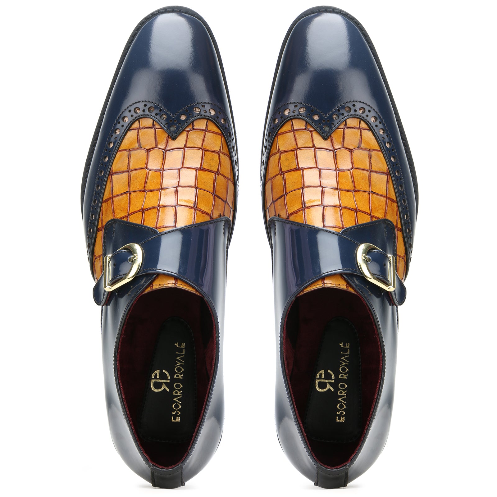 Arista Textured Monk Strap Shoes