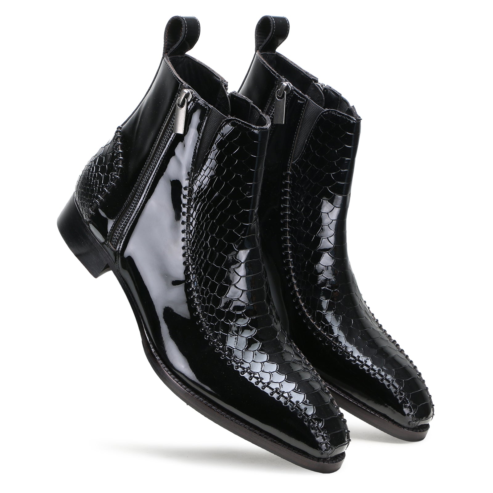 Escaro Royale Langston Zipper Boots in Black