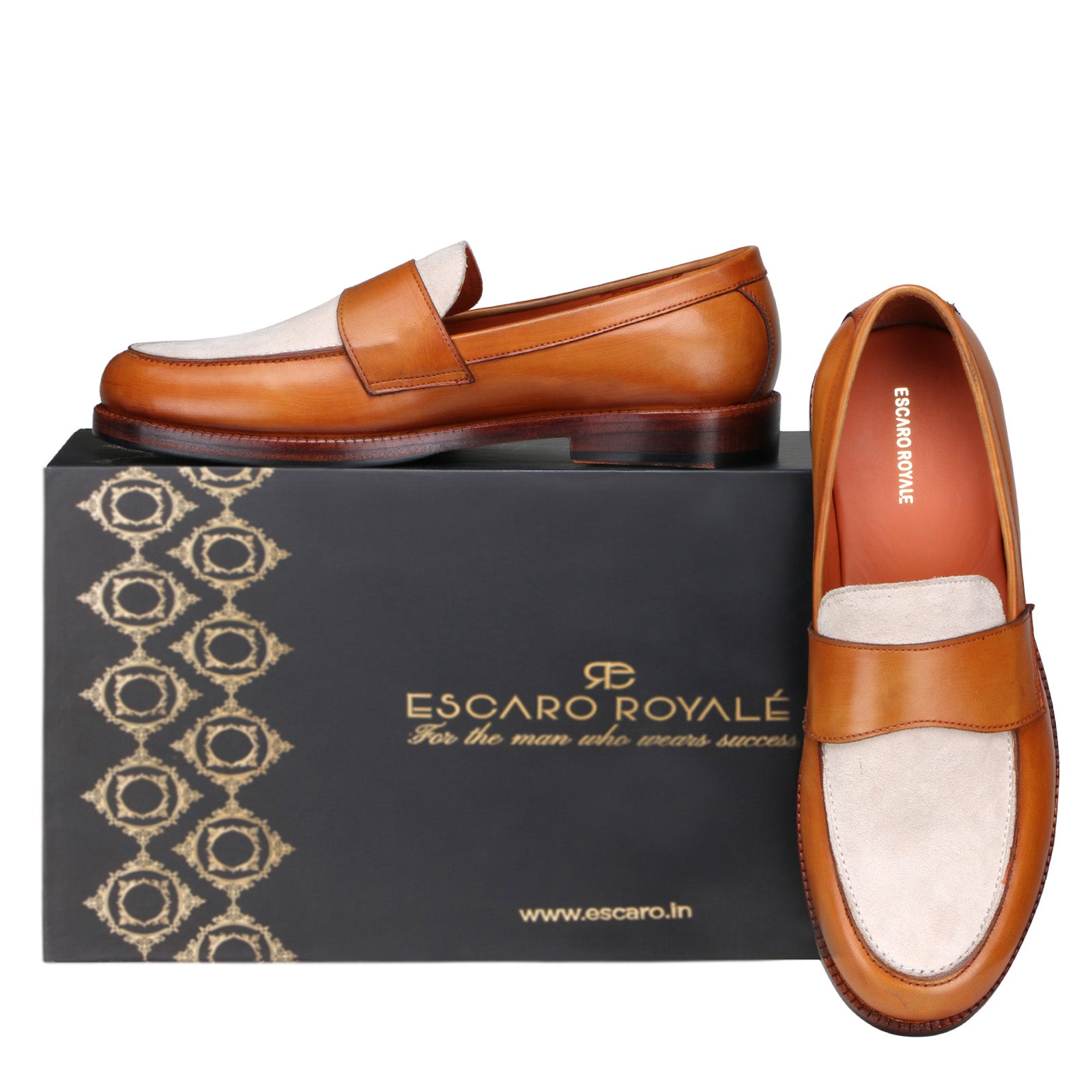 Escaro Royale Sterling  Leather shoes in Beige Tan for Men