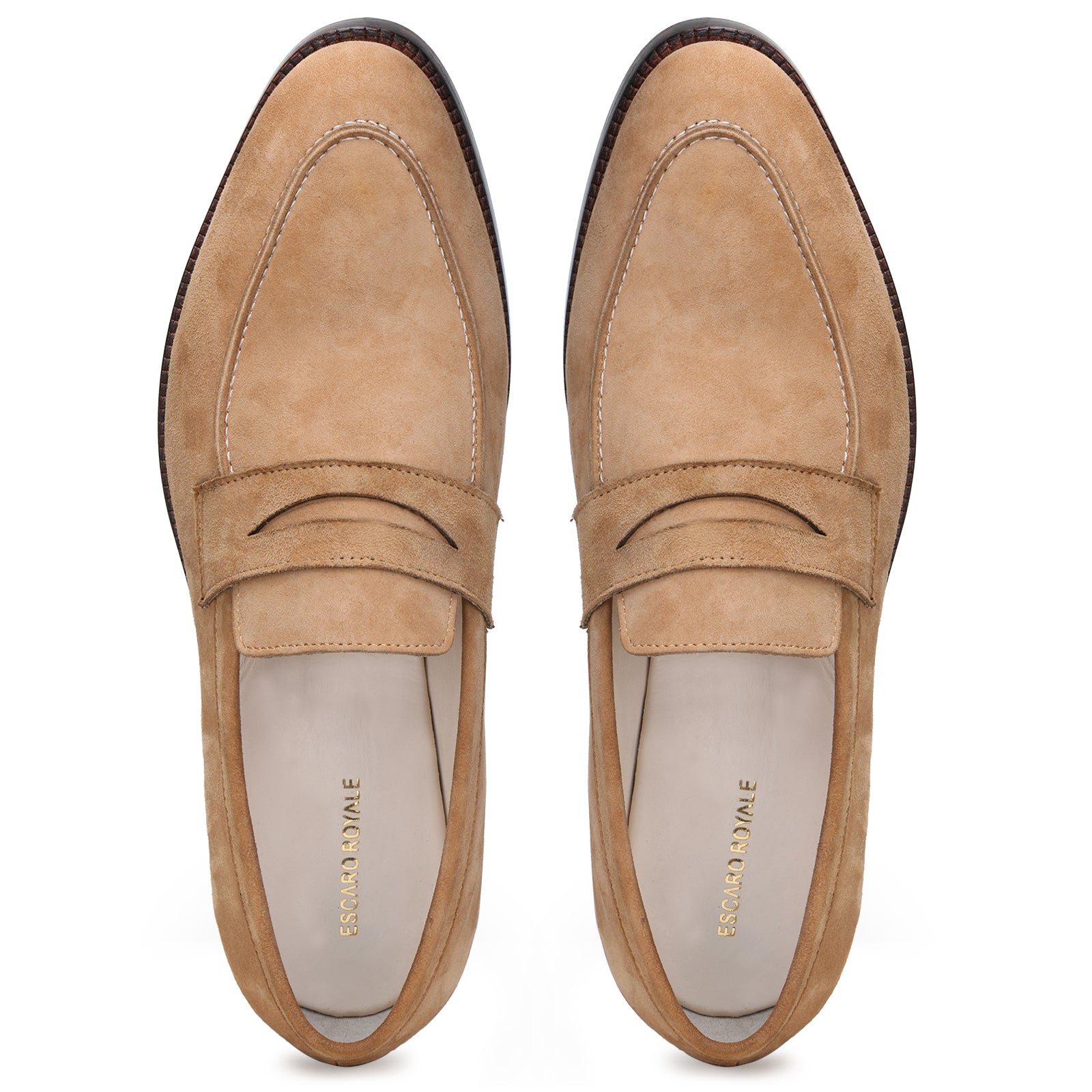 Escaro Royale Stravon Suede Loafers in Tan
