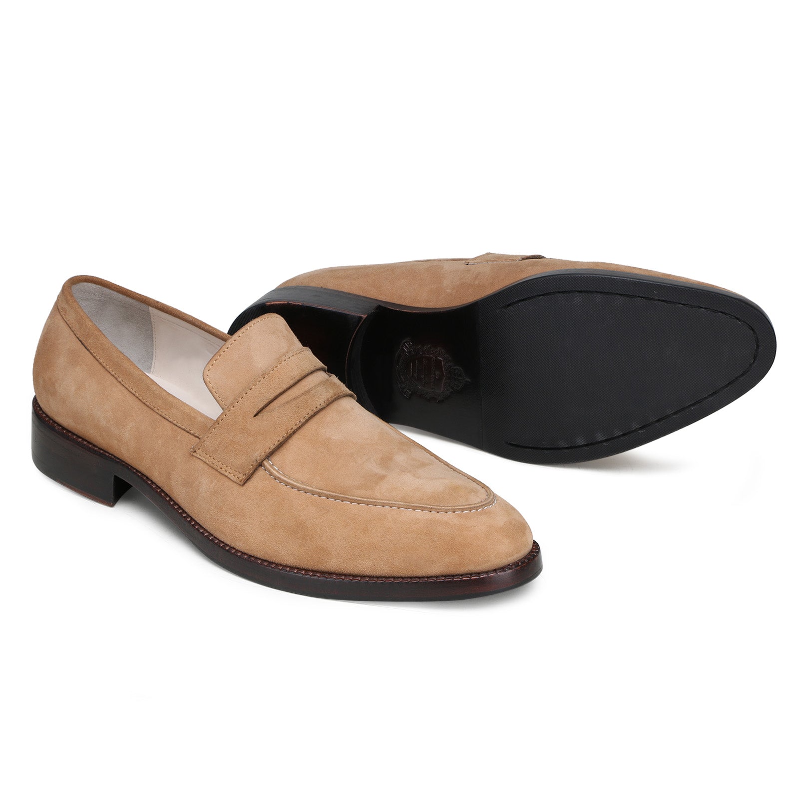 Escaro Royale Stravon Suede Loafers in Tan