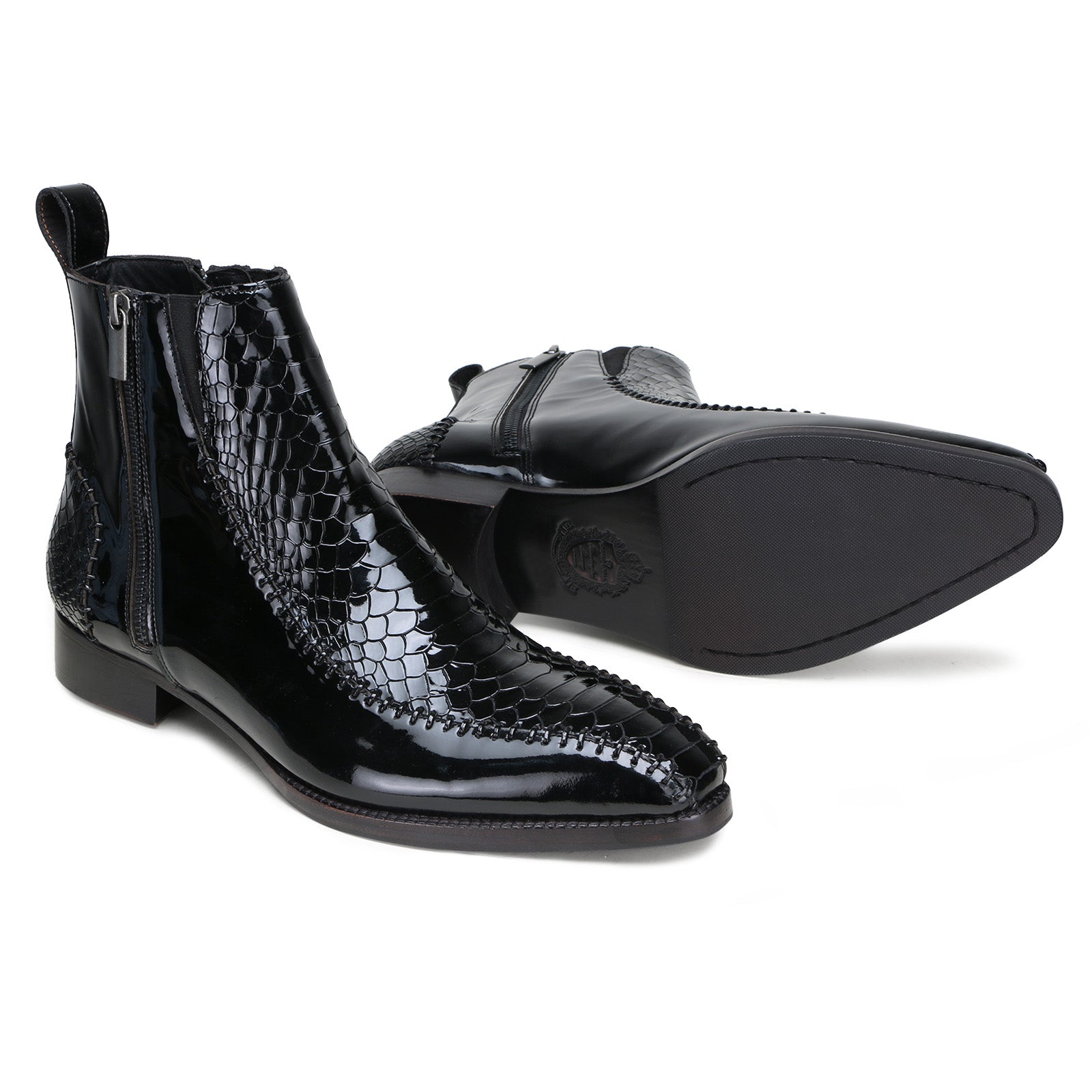 Escaro Royale Langston Zipper Boots in Black