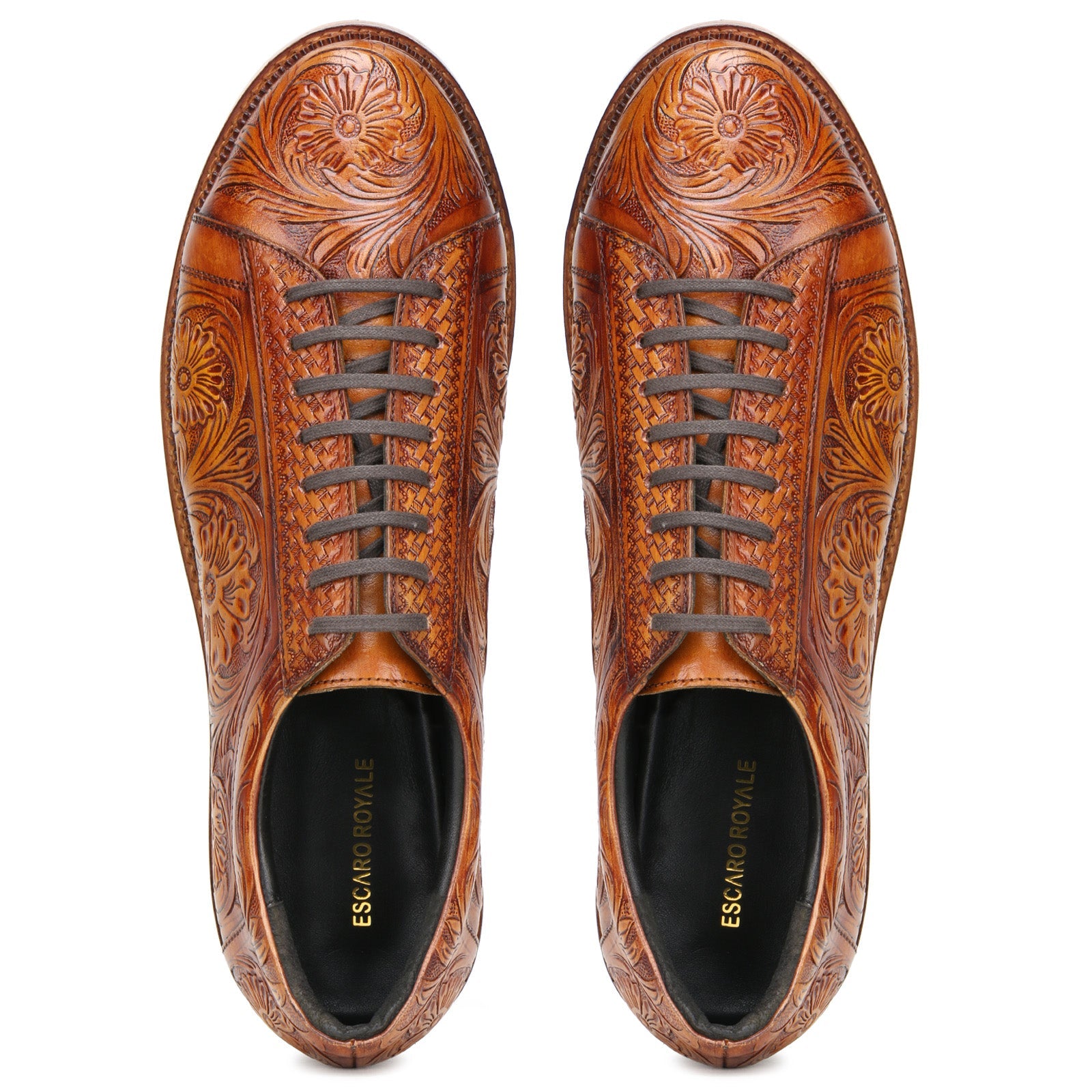 Strumento Handtooled Luxury Derby In Tan