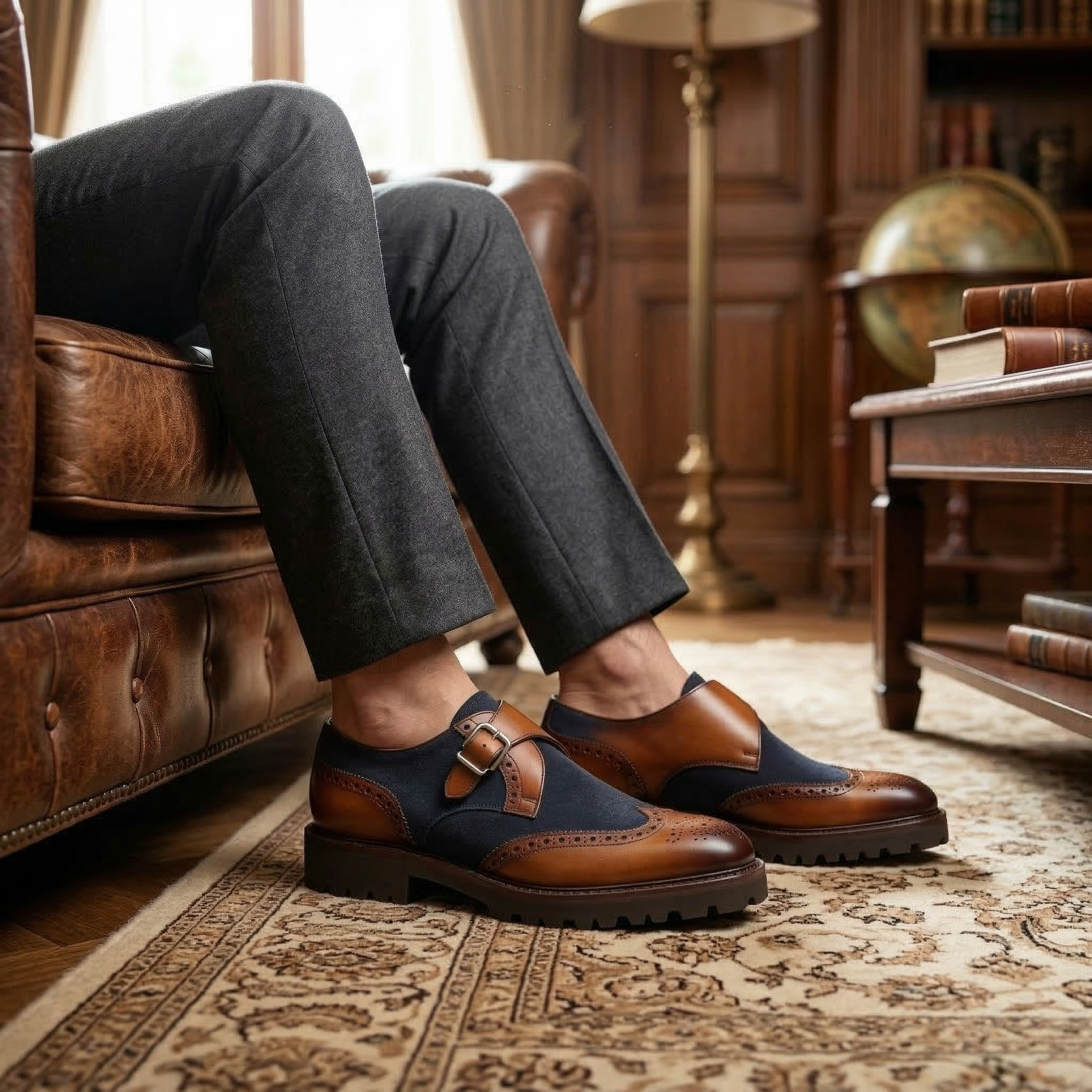 Leon Monks in Tan-Blue