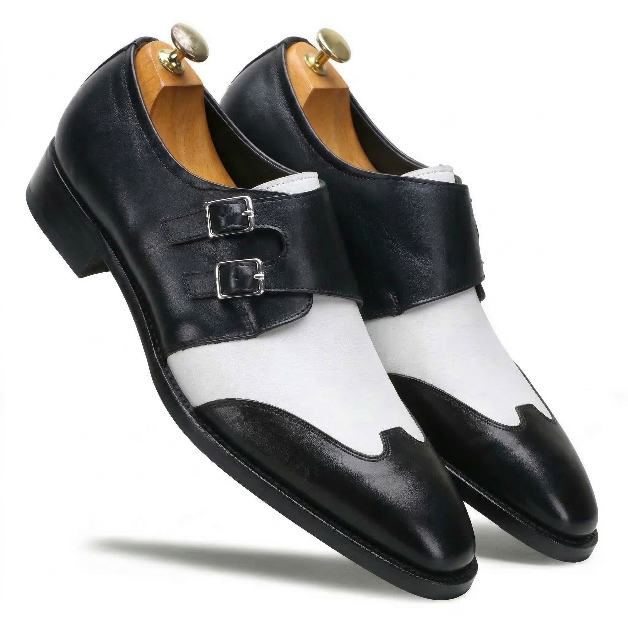 Modevo Designer Double Monk in Black and White