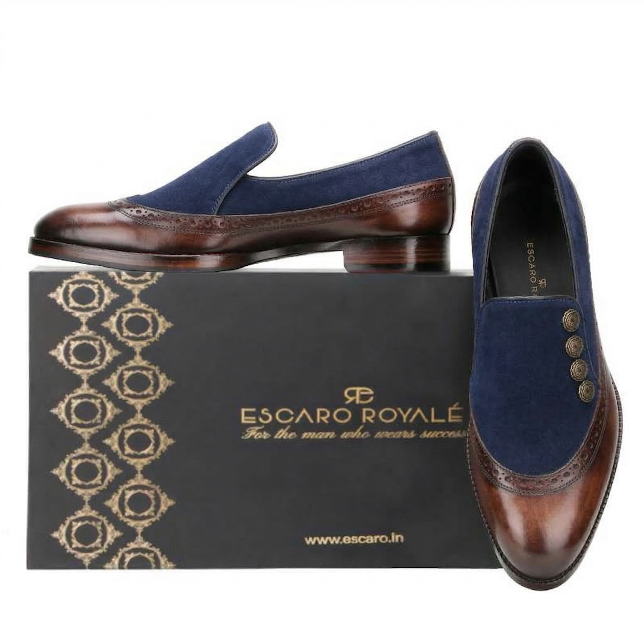 Nimbus Slipons in Brown-Blue