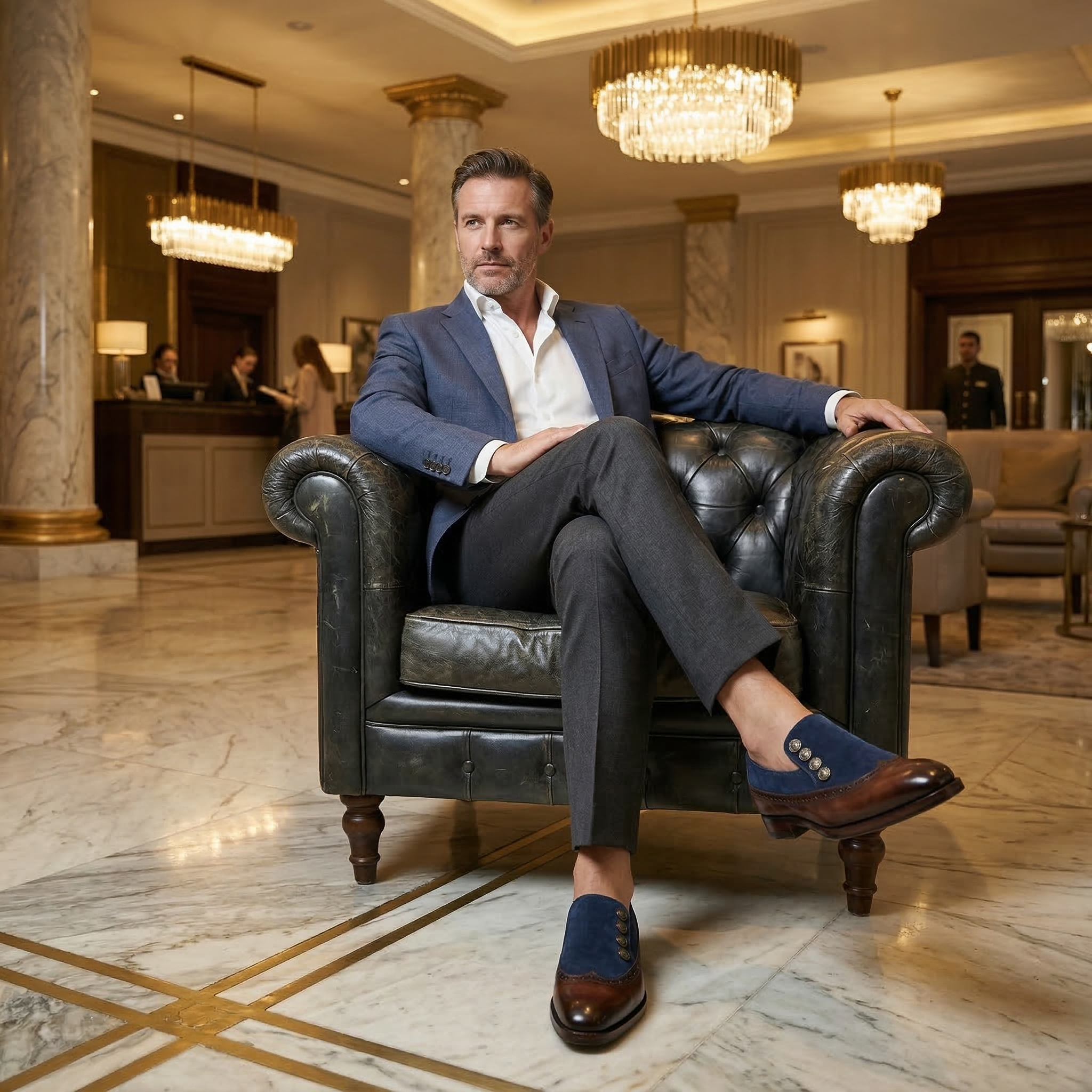 Nimbus Slipons in Brown-Blue