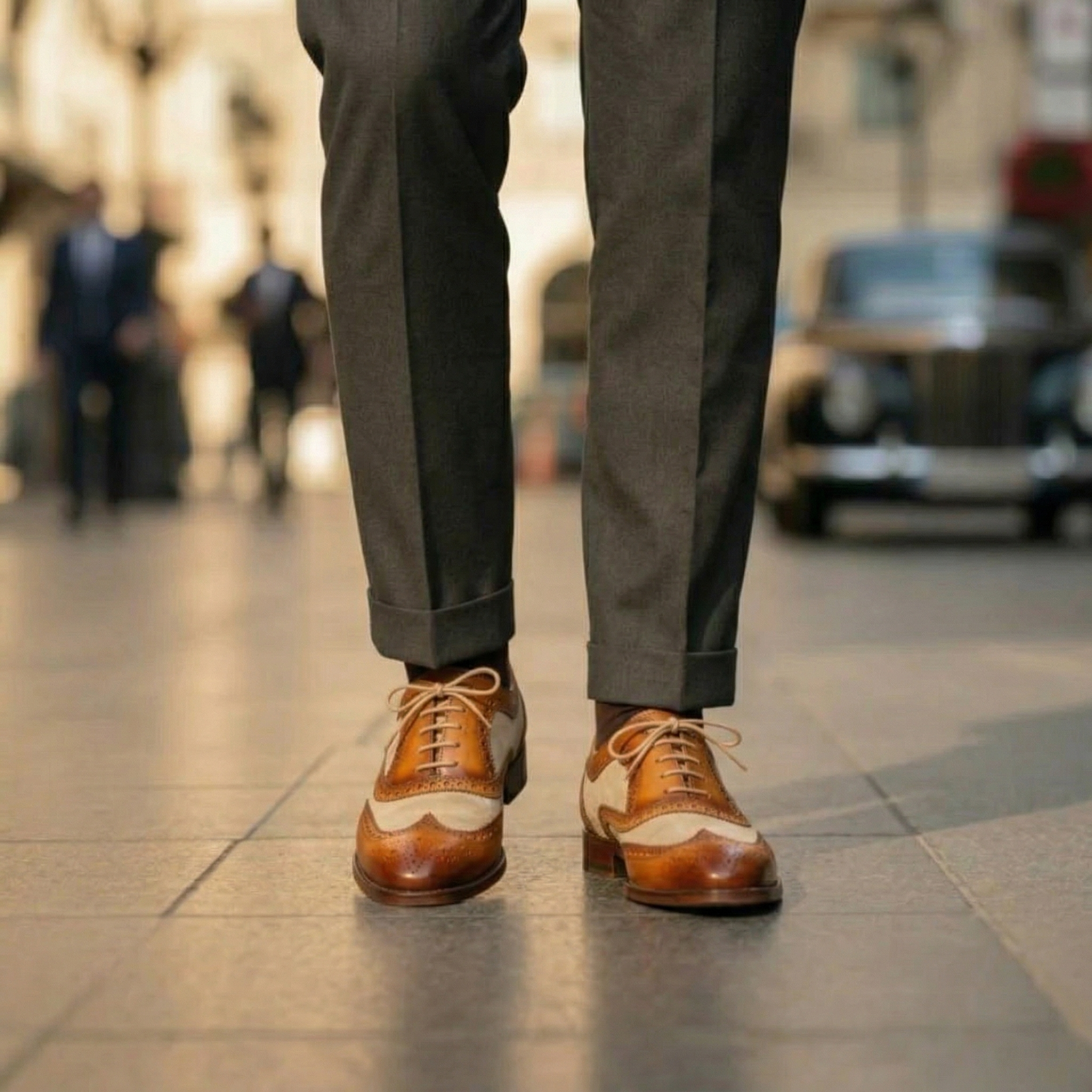 TanBeige Wingtip London Brogues