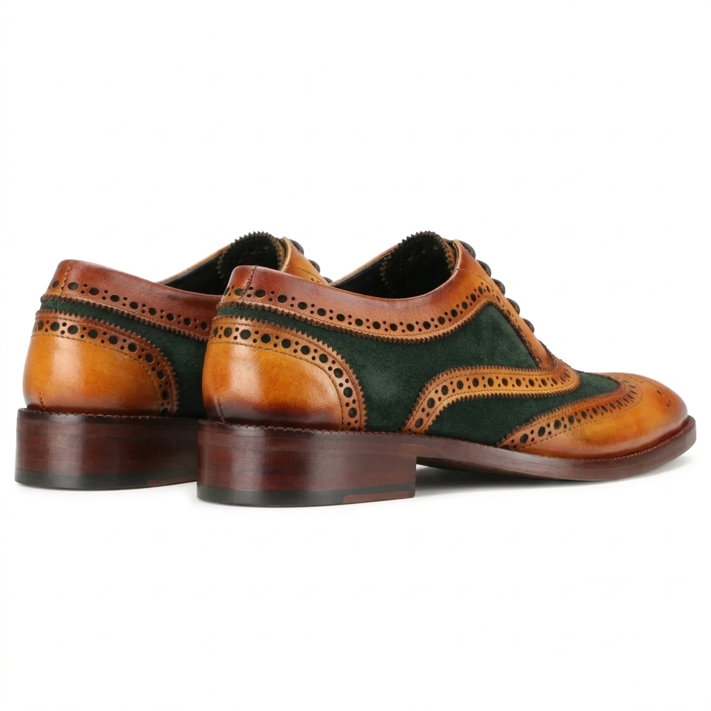 TanGreen Wingtip London Brogues