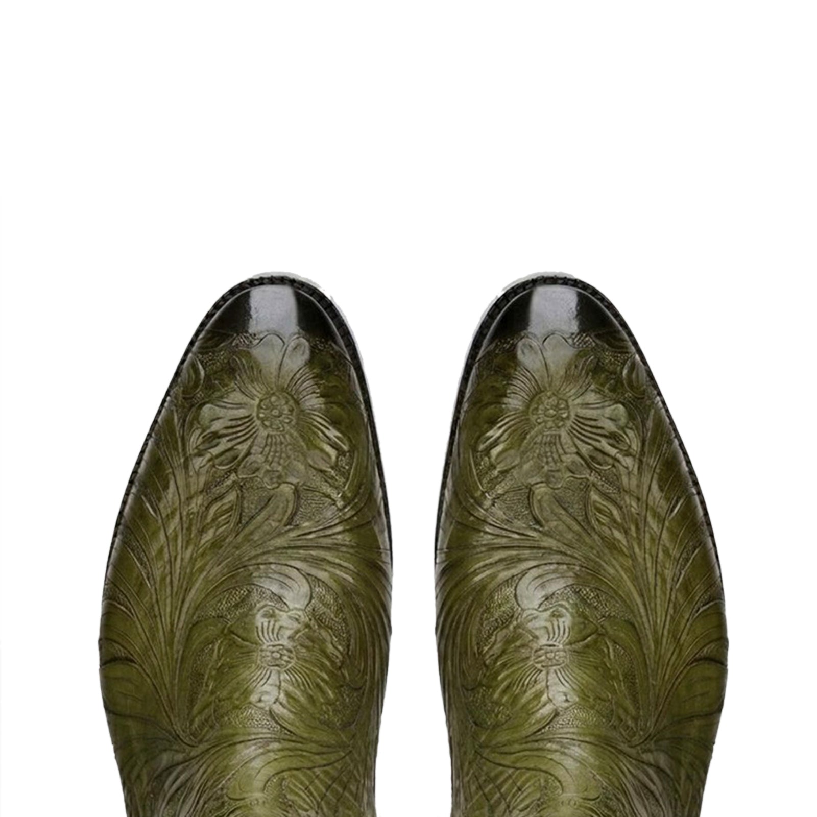 Florentine Handtooled Chelsea Boot in Olive