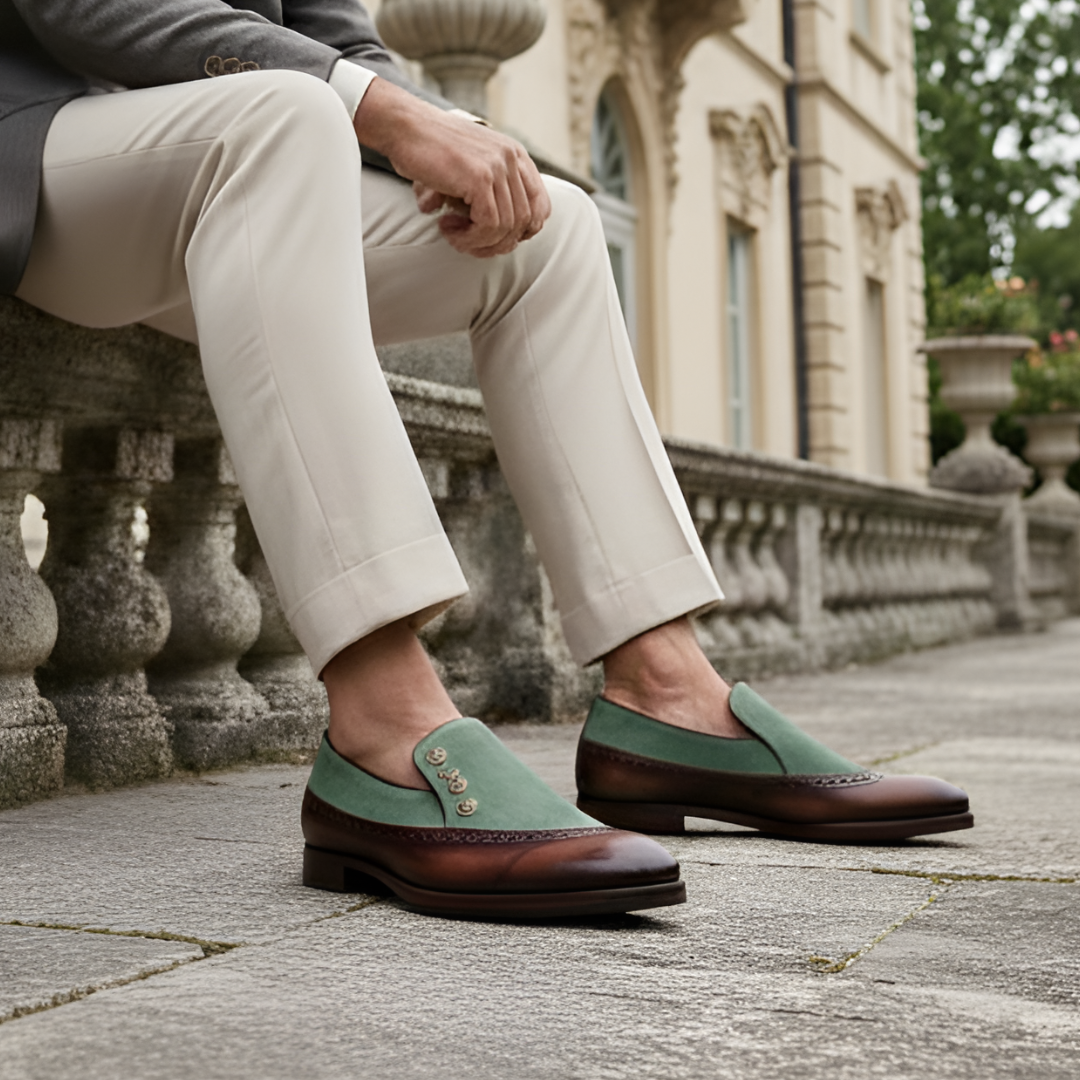 Nimbus Slipons in Brown-Green